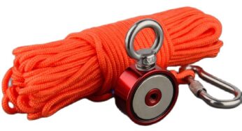 120Kg Double Sided Red Magent Design Powerful Salvage Neodymium N52 Strong Searching Fishing Magnets with 10m Rope Options