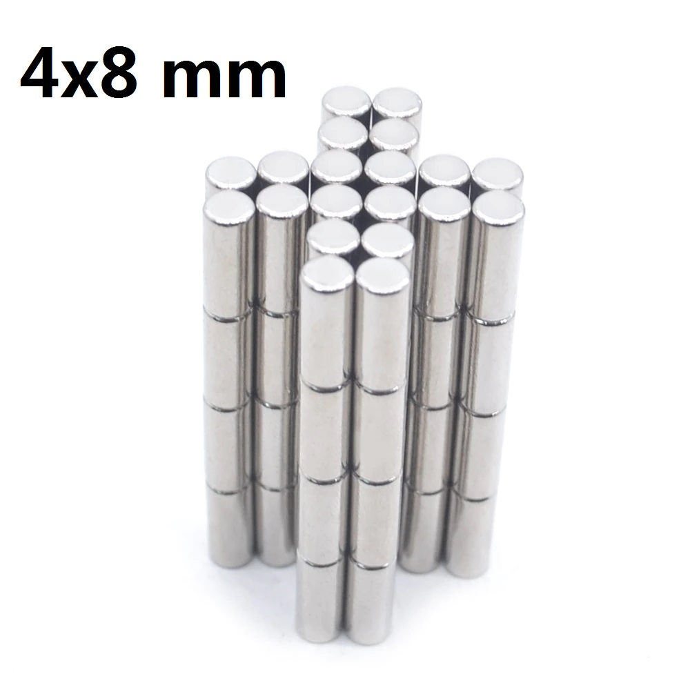 2/20/50/1000pcs 4×8 mm Search Minor Diameter Magnet 4mmX8mm Bulk Small Round Magnets 4x8mm Neodymium Disc Magnets 4*8 mm imanes