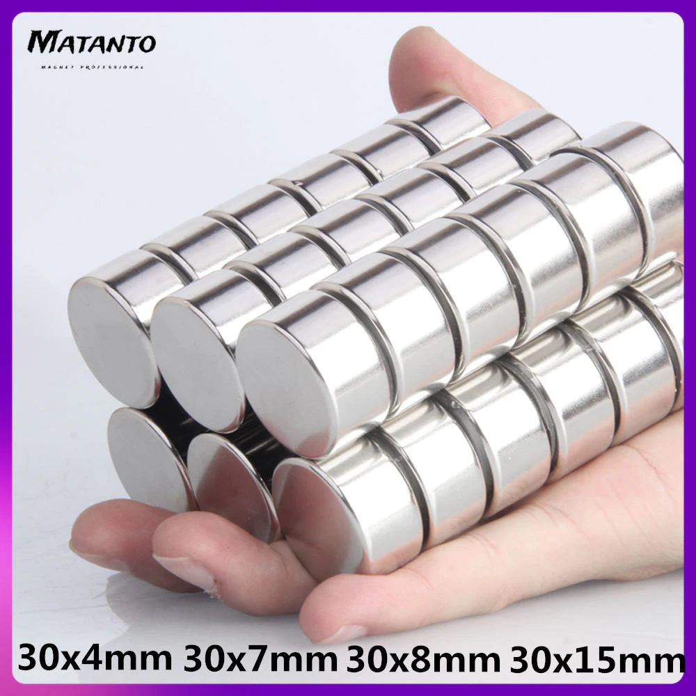 2/5/10/20PCS 30×4 30×7 30×8 30×10 30×15 mm Round Search Magnet Rare Earth Neodymium Magnet Dics N35 Permanent Srtong Magnet post thumbnail image