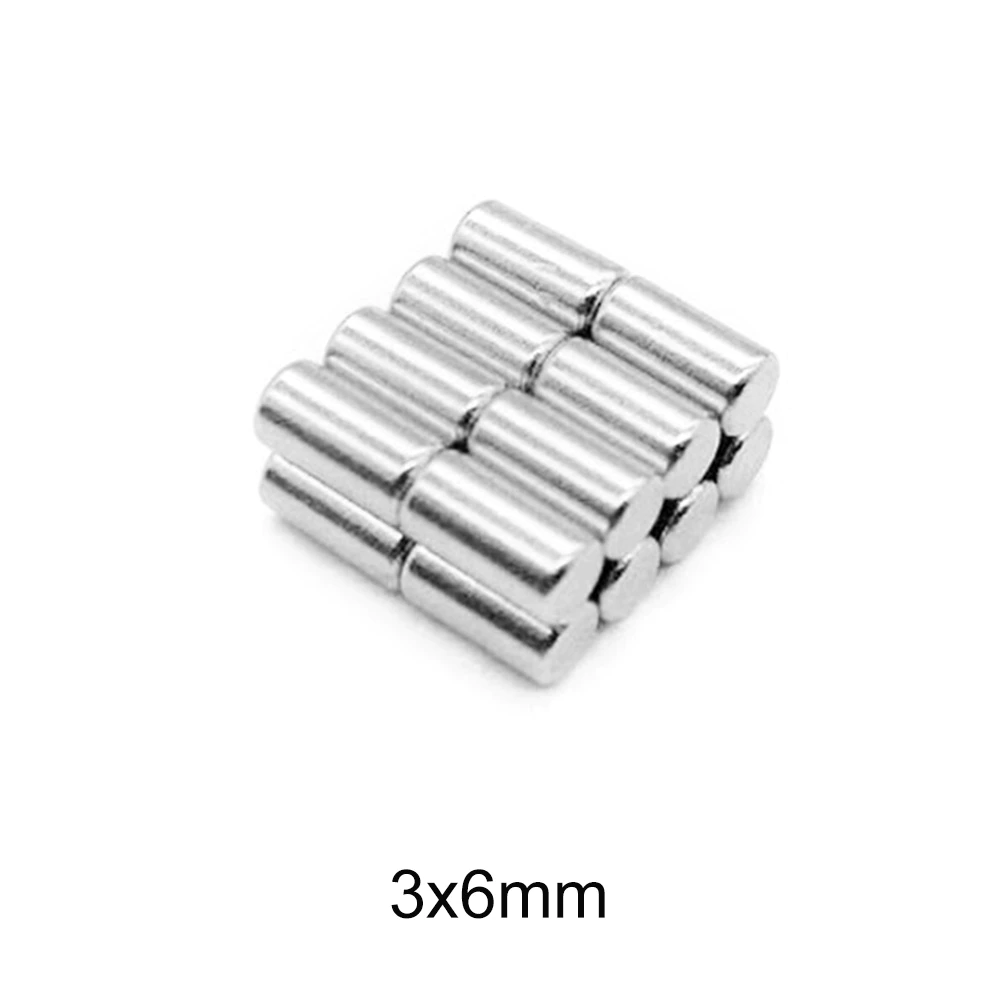 50~1000pcs 3×6 Search Minor Diameter Magnet 3mm x 6mm Bulk Small Round Magnets 3x6mm Neodymium Disc Magnets 3*6 strong magnetic