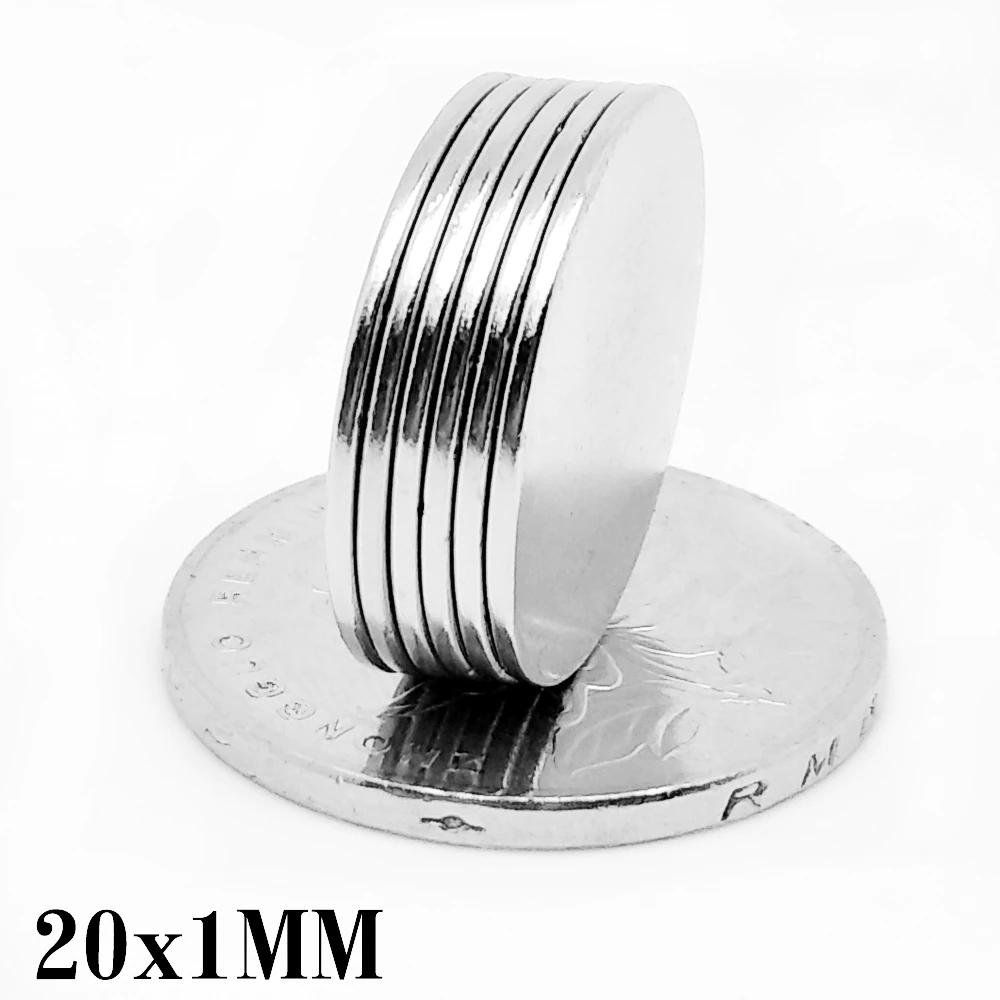 5/10/20/50/100/200pcs 20×1 mm Strong Powerful Magnets 20x1mm Round Search Magnet 20mm X 1mm Permanent Neodymium Magnet Disc 20*1