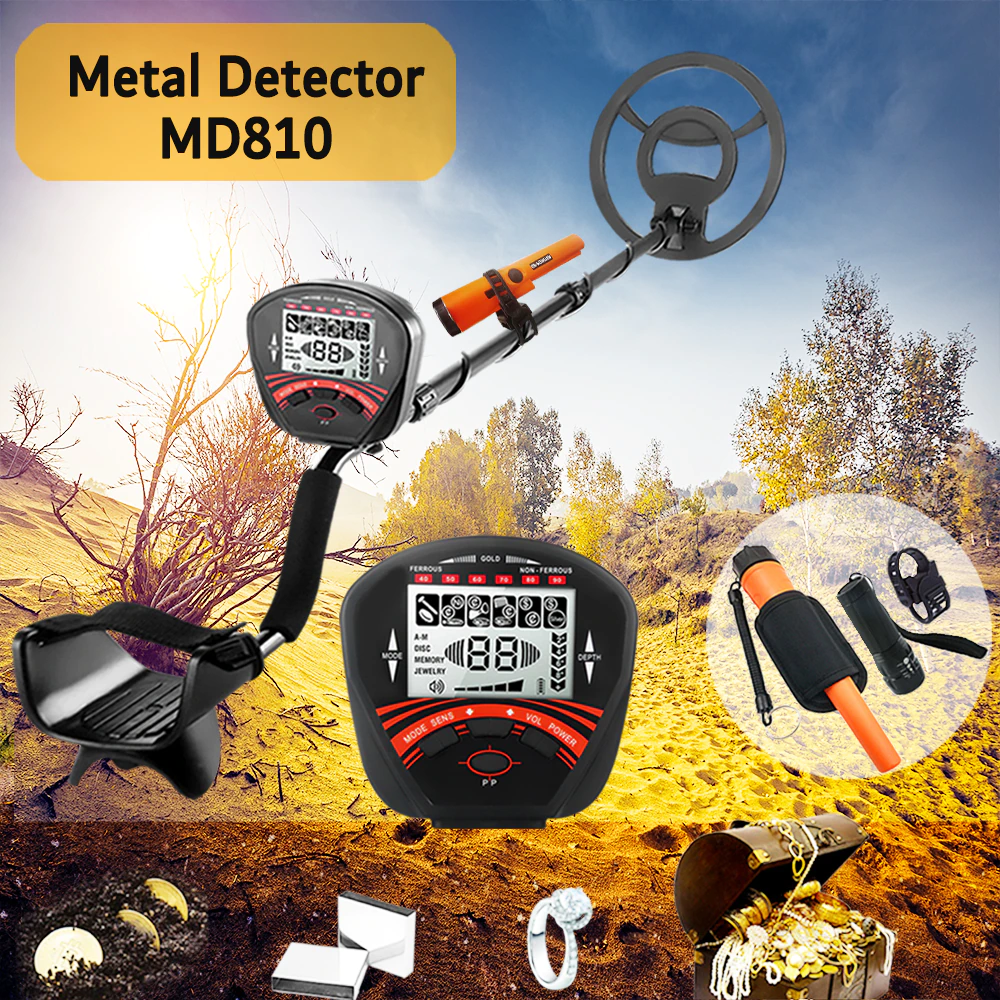 MD810 / MD830 Metal Detector Underground Professional Depth 2.5m Search Finder Gold Detector Treasure Detecting Pinpointer