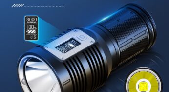 NATFIRE Flashlight GTR30 LED Digital OLED Display 3000LM P90 Type C Rechargeable Searchlight Ultra Bright Long Range Torch Light