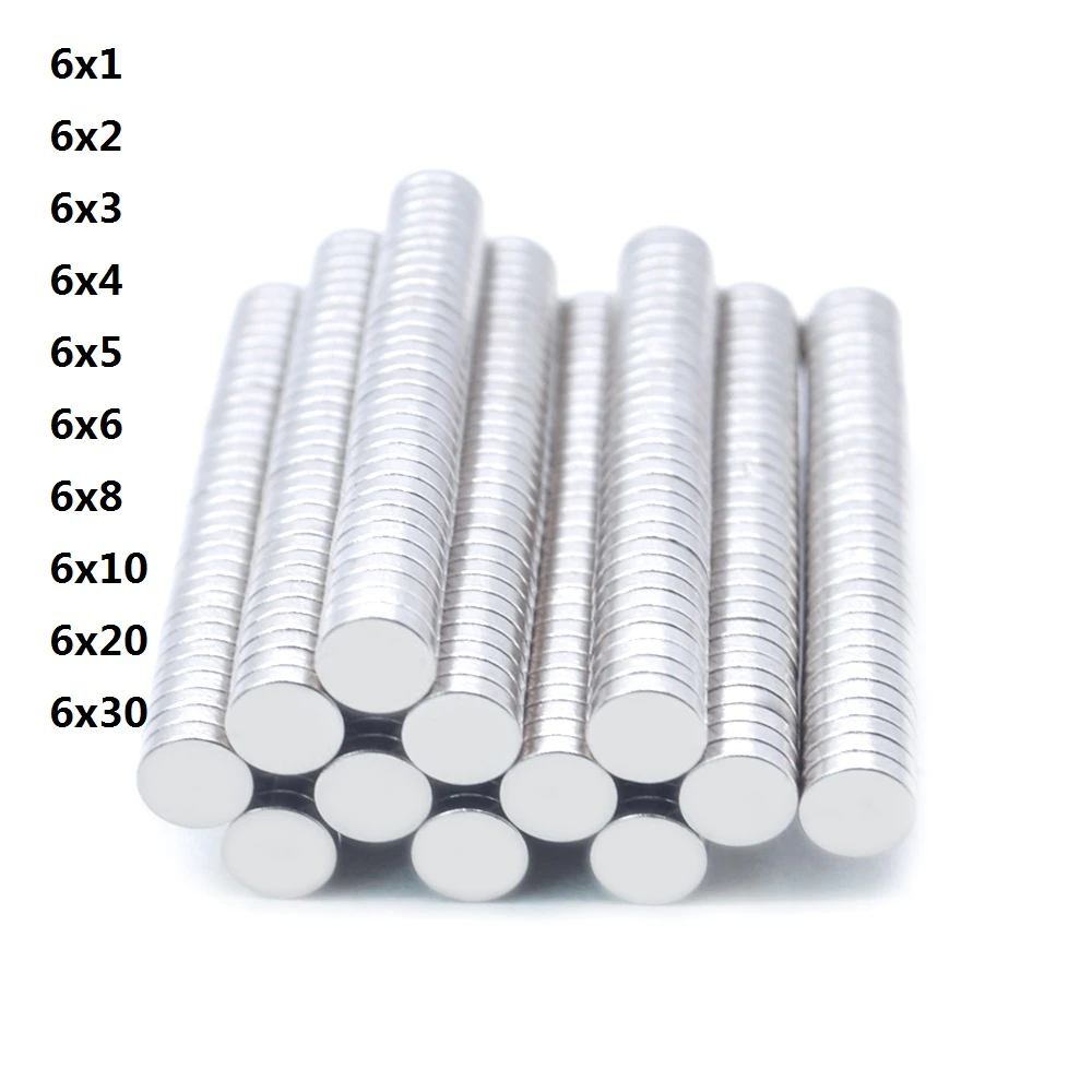 Spuer Strong Neodymium Magnet NdFeB Powerful Magnetic Small Round Rare Earth N35 Magnets Search Magnets 6×1 6×2 6×3 6×5 6×10