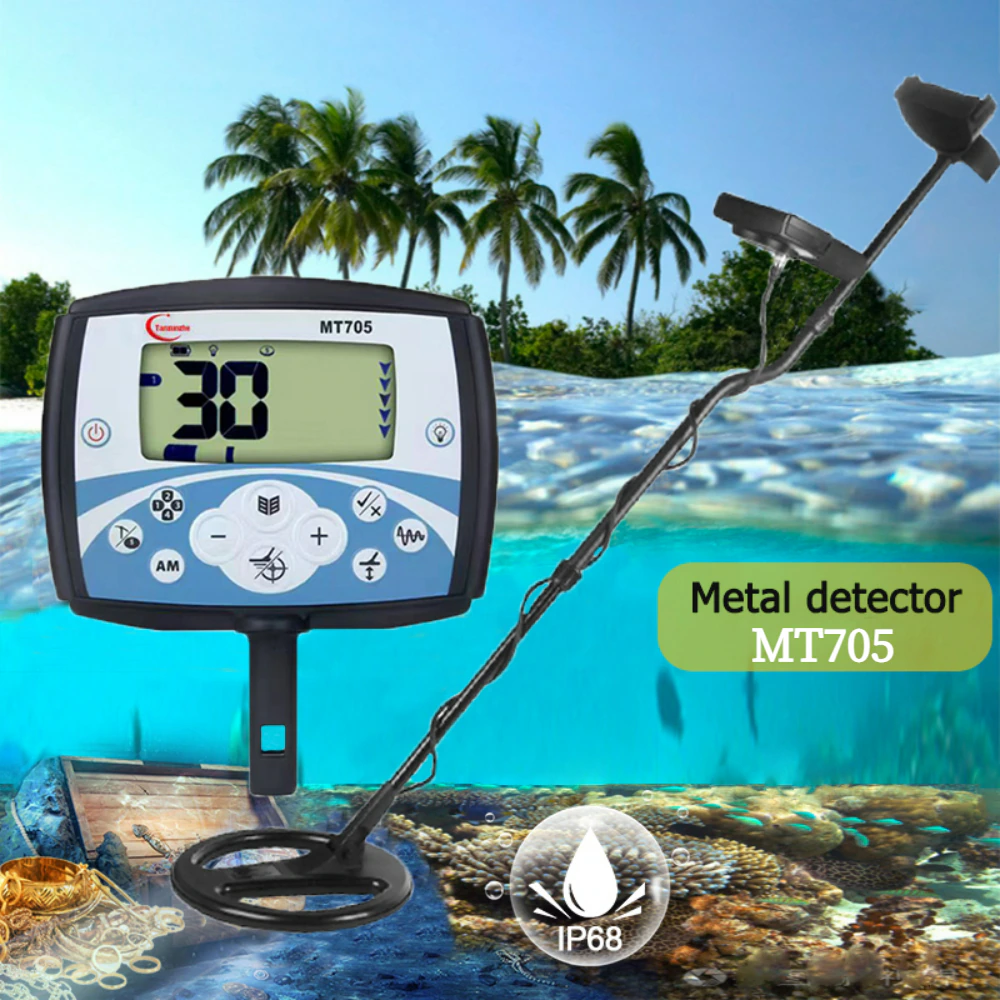 MT705 Metal Detector Professional Underground Gold Scanner Depth 2.5m Treasure Hunter Finder Pinpointer Waterproof Search Coil