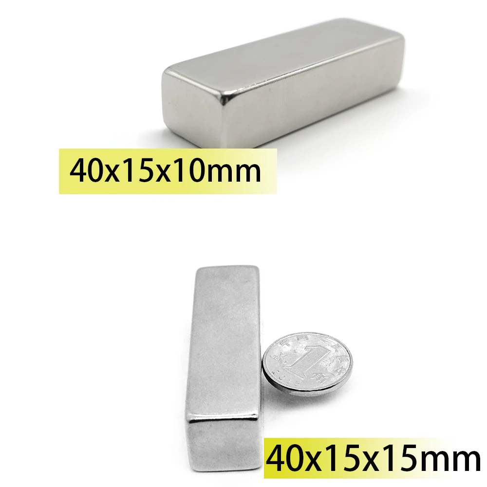 2/5pcs 40x15x10mm 40x15x15 Rectangle 40×15 Square Neodymium Bar Block Strong Magnets Magnets Search Magnetic Bar Ndfeb