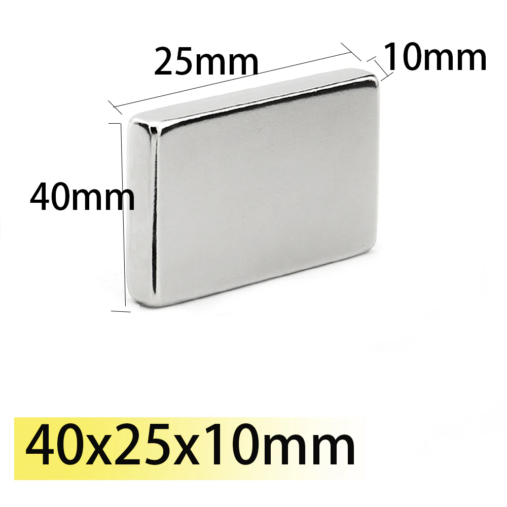 2/5pcs 40x25x10 N35 NdFeB Block Neodymium 40×25 Magnet Super Strong Permanent Magnetic Search Magnets Bar Fridge metal