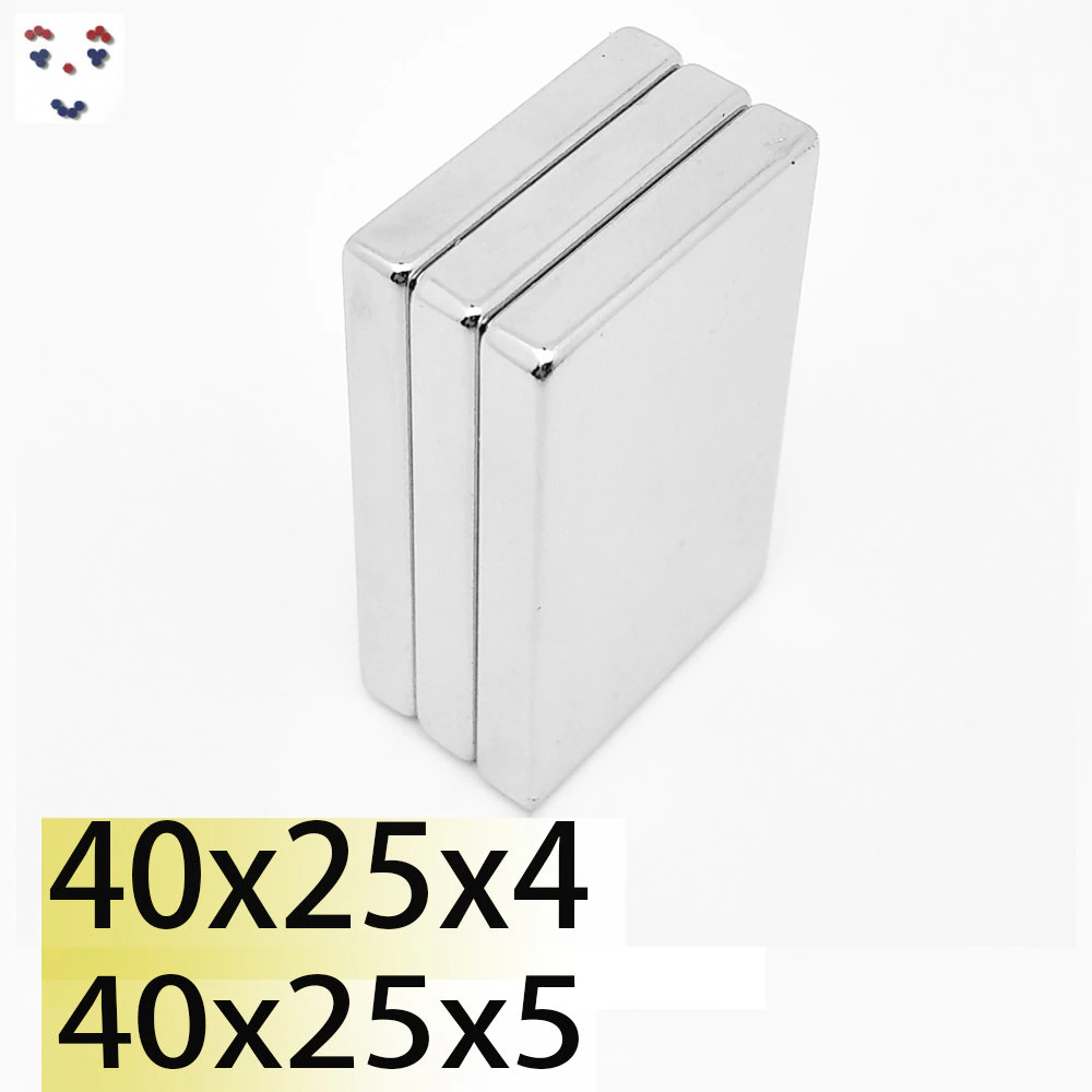 2/5pcs 40x25x5 40x25x4 N35 NdFeB Block Neodymium 40×25 Magnet Super Strong Permanent Magnetic Search Magnets Bar Fridge metal