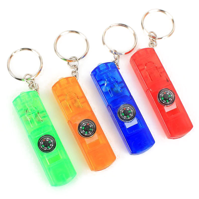 4 In 1 Multifunctional Camping Light Emergency Light Mini Flashlight Pocket Torches Outdoor Gadgets Tool with Keychain Compass