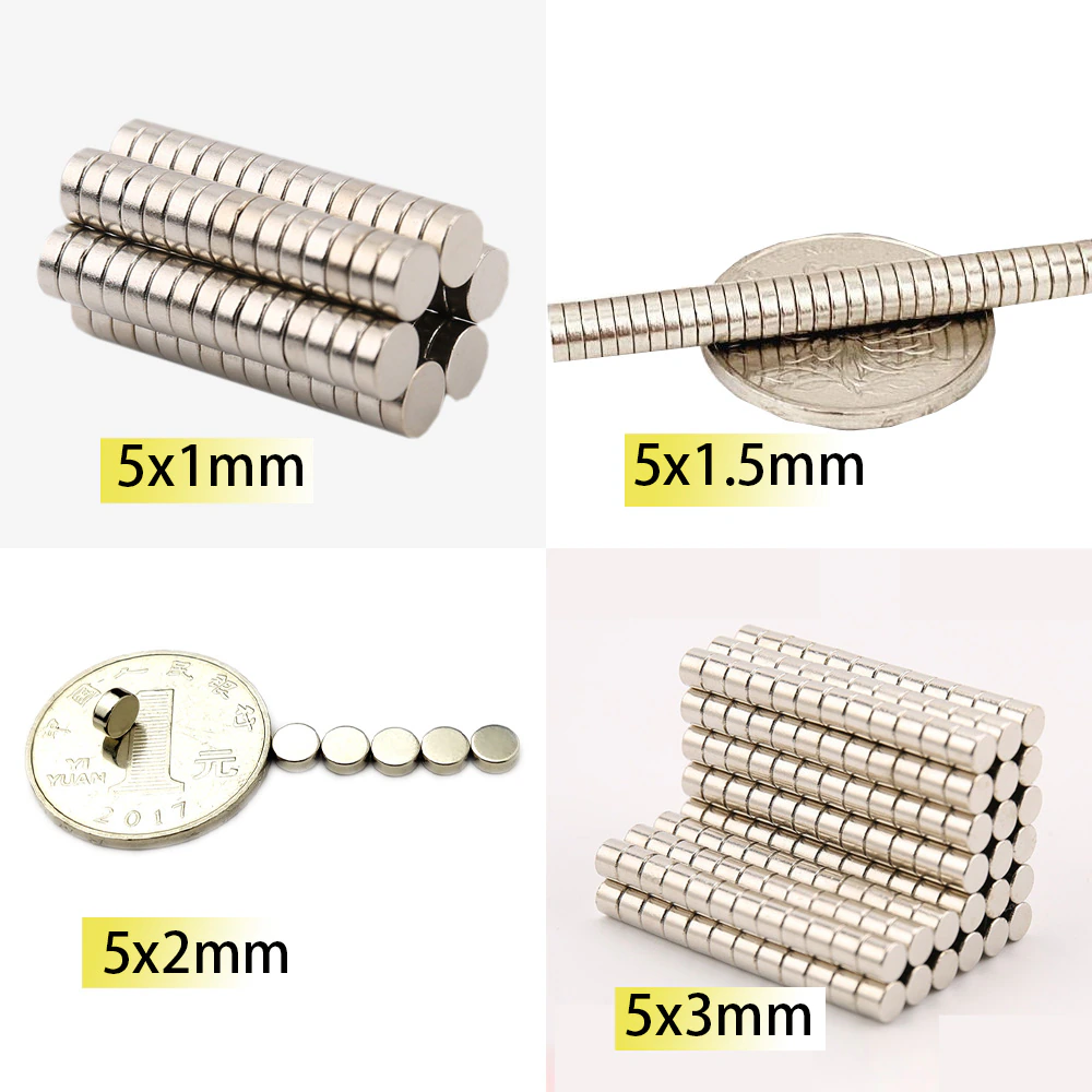500/1000PCS 5x1mm 5×1.5mm 5x2mm 5x3mm Round Mini Magnet N35 Super powerful Neodymium 5*1mm Magnets Search Magnetic Fridge DIY