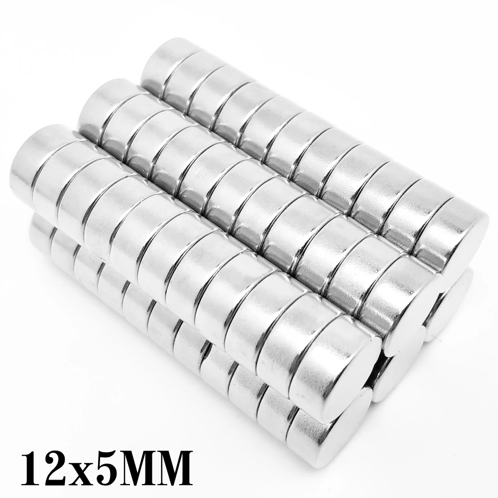 5/10/20/50/100PCS 12×5 Powerful Strong Magnetic Magnets Disc 12mmx5mm Neodymium Permanent Magnet 12x5mm Round Search Magnet 12*5