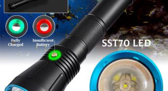 Asafee SST70 Lamp Bead Diving Flashlight 3600LM With Power Display Professional Waterproof Leisure Diving Light