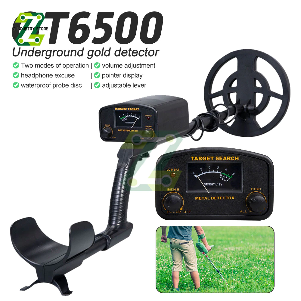 GT6500 Metal Detector Underground Wire Iron Metal Gold Detector Adjustable Tracker for Treasure Search