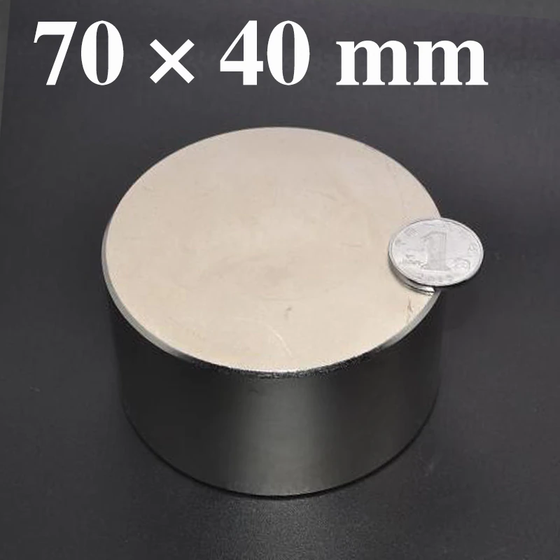 HYSAMTA Neodymium magnet 70×40 N52 rare earth super strong powerful round welding search permanent magnets 70*40mm gallium metal