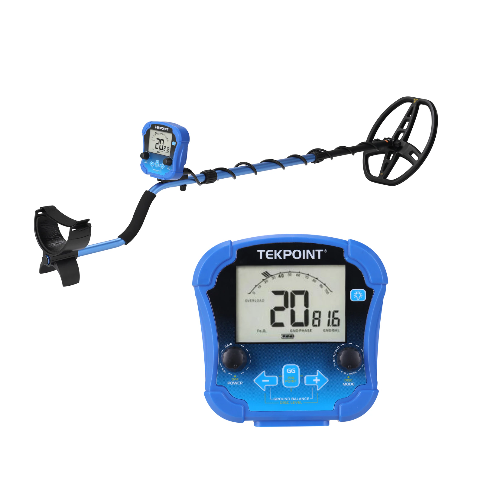 Handheld Metal Detector Portable Detachable Easy Install Underground Metal Detector with Backlit LCD Display 11 Inch Search Coil