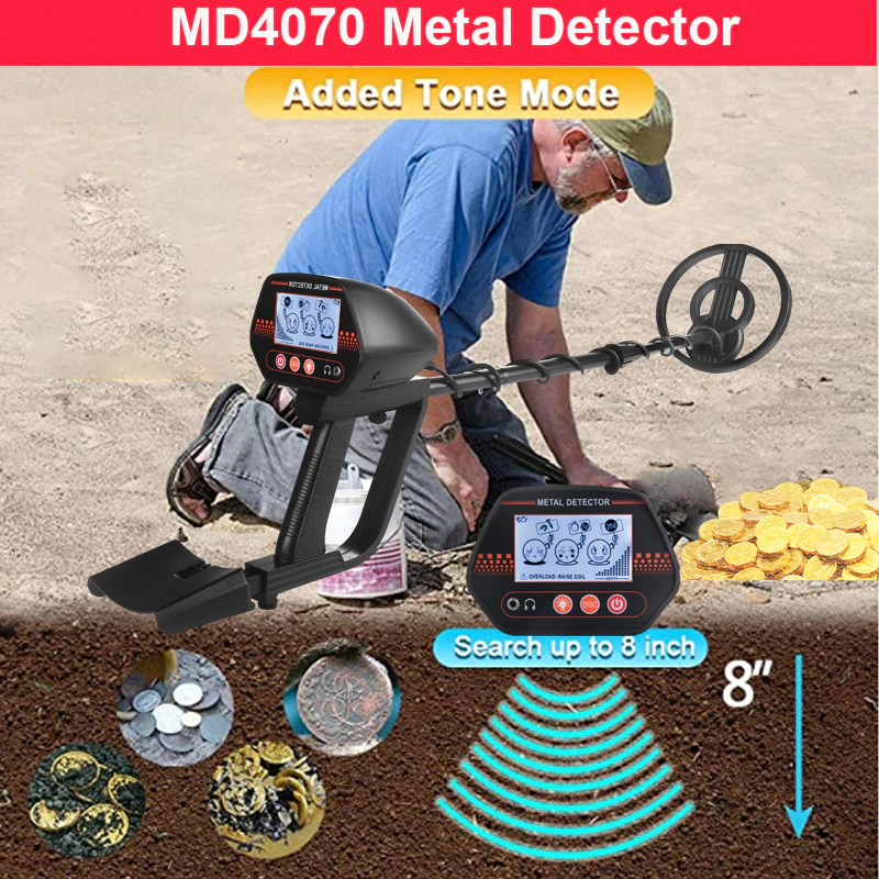 LCD Display MD-4070 Metal Detector Gold Digger Treasure Hunter Adjustable Sensitivity Waterproof Search Coil Detect All Metal post thumbnail image