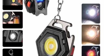 LED Work Light Mini Portable COB Multifunction Keychain Hook Flashlight Rechargeable Power Display Emergency Lamp Bottle Opener