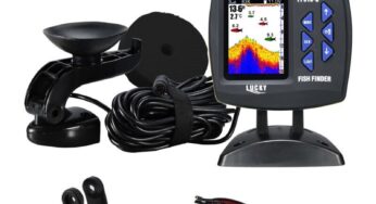 LUCKY Wired Fishing Finder 540ft/180m Depth Sounder Fish Detector F918-C180S Echo Sounder Locator Boat Fishfinder from a boat