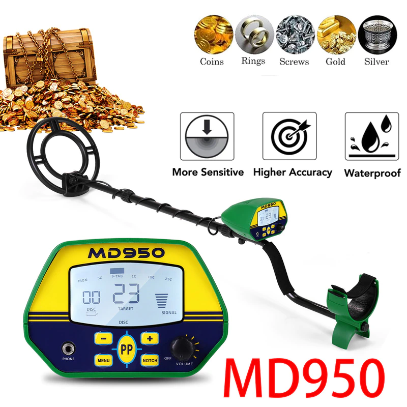 MD950 High Performance Underground Metal Detector Gold Digger Finder Metal Detecting Tool Treasure Finder Waterproof Search