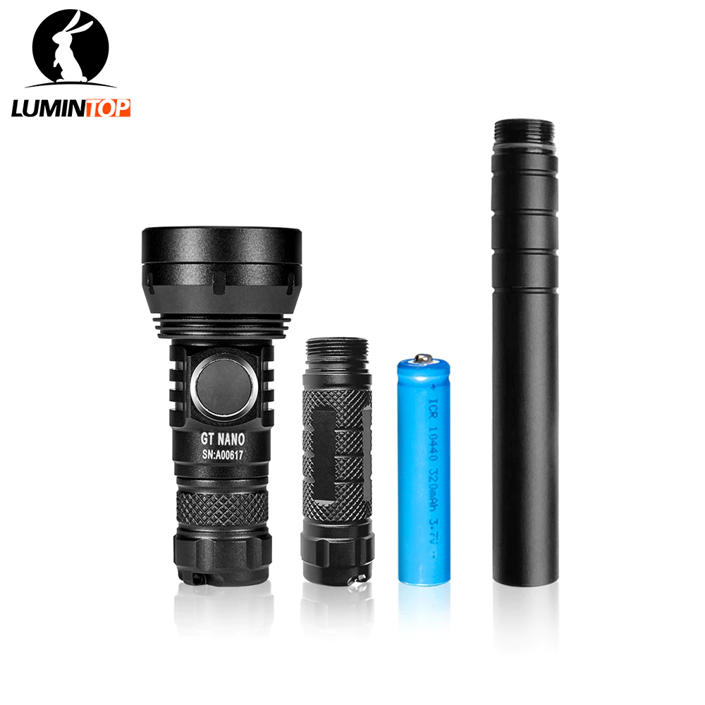 Mini flashlight long distance Lumintop GT NANO 10180 flashlight 306 meters powerful searching flashlight with side switch charge