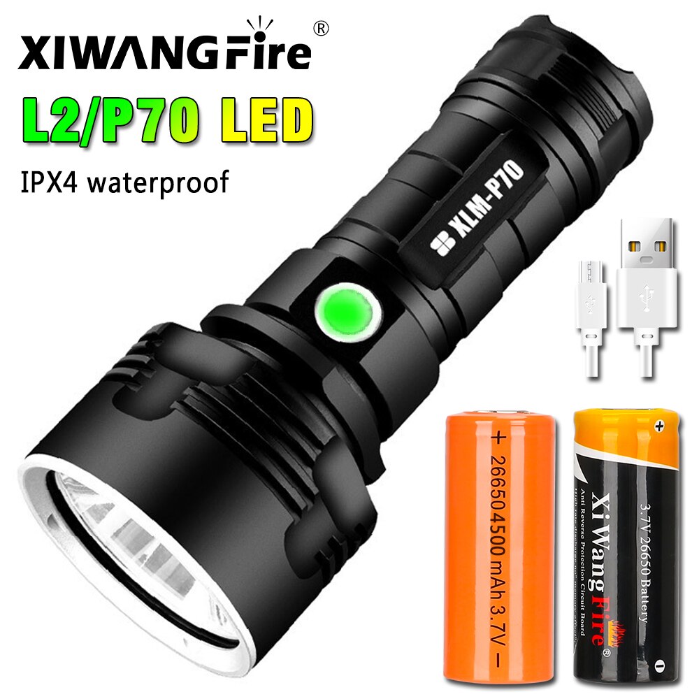 Most Powerful LED Flashlight XM-L2 XHP70 Outdoor LightingTactical Torch USB Rechargeable  Waterproof Lamp Ultra Bright Lantern post thumbnail image