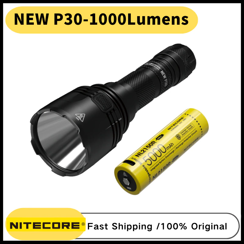 NITECORE NEW P30 LED Flashlight 1000LM CREE XP-L HI V3 LED With NL2150R Rechargeable Battery Ultra Led Light For Searching