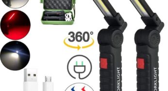 Rechargeable LED work light COB Led Flashlight with magnetic base and hook 360 ° rotation 5 ModesTorch Linterna for car repair