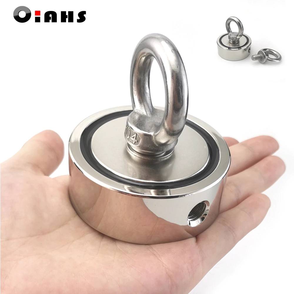 Strong Neodymium Magnet Double side D67*28mm Search magnet Hook 110KGx2 Super power Salvage Fishing magnetic Stell Cup holder