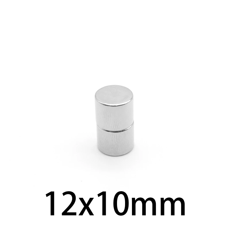 10-50Pcs 12x10mm Powerful Magnetic Magnets Strong Permanent Neodymium Magnets 12*10mm Small Round Search Magnet 12*10