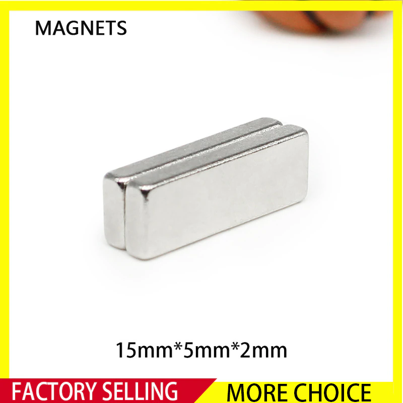 10~500PCS 15x5x2mm Block Search Magnet Strong N35 15mm x 5mm x 2mm Quadrate Permanent Neodymium Magnet Sheet 15*5*2 mm