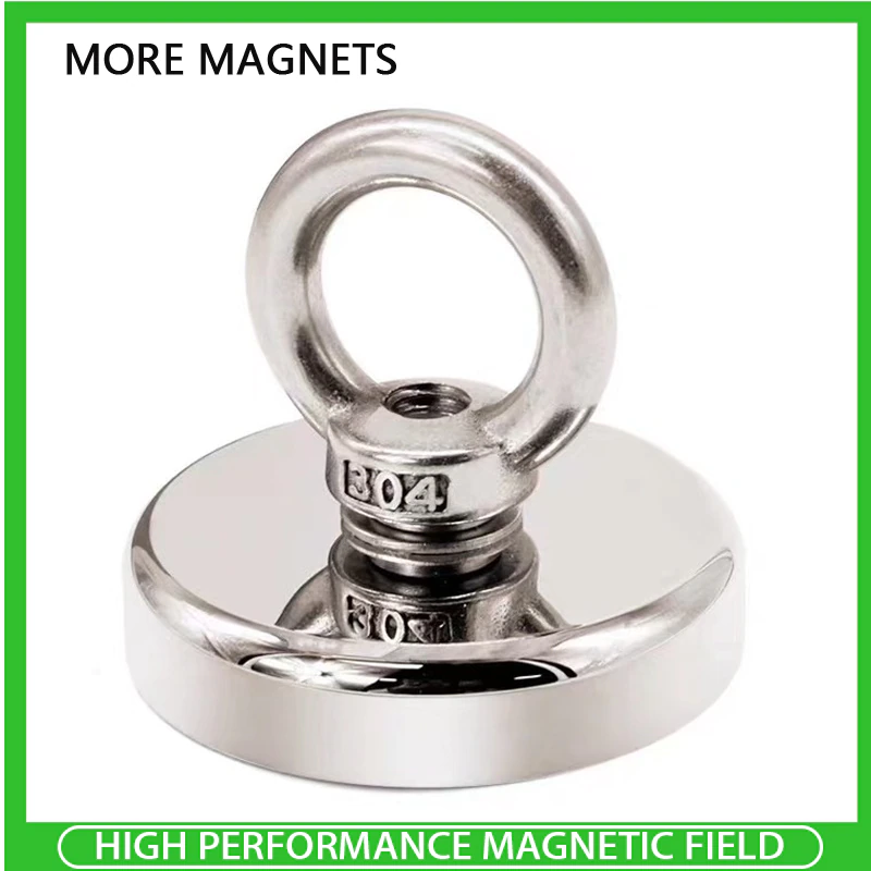 1~10PCS D16-D90 Strong Neodymium Magnet Powerful Fishing Magnet Deep Sea Fishing Magnet Search Magnetic Pot Searcher