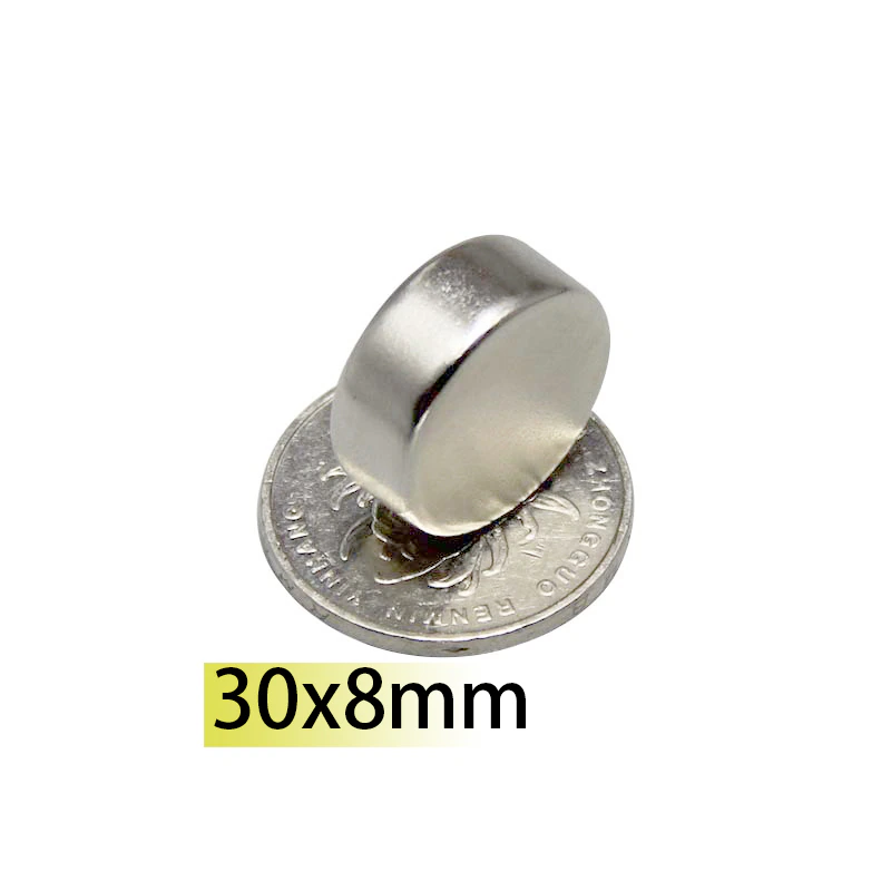 1/3/6pcs 30x8mm Magnet N35 Neodymium Magnets Nickle Coating 30x8mm Search Magnetic Fridge DIY Magnet Balls Toy Machine