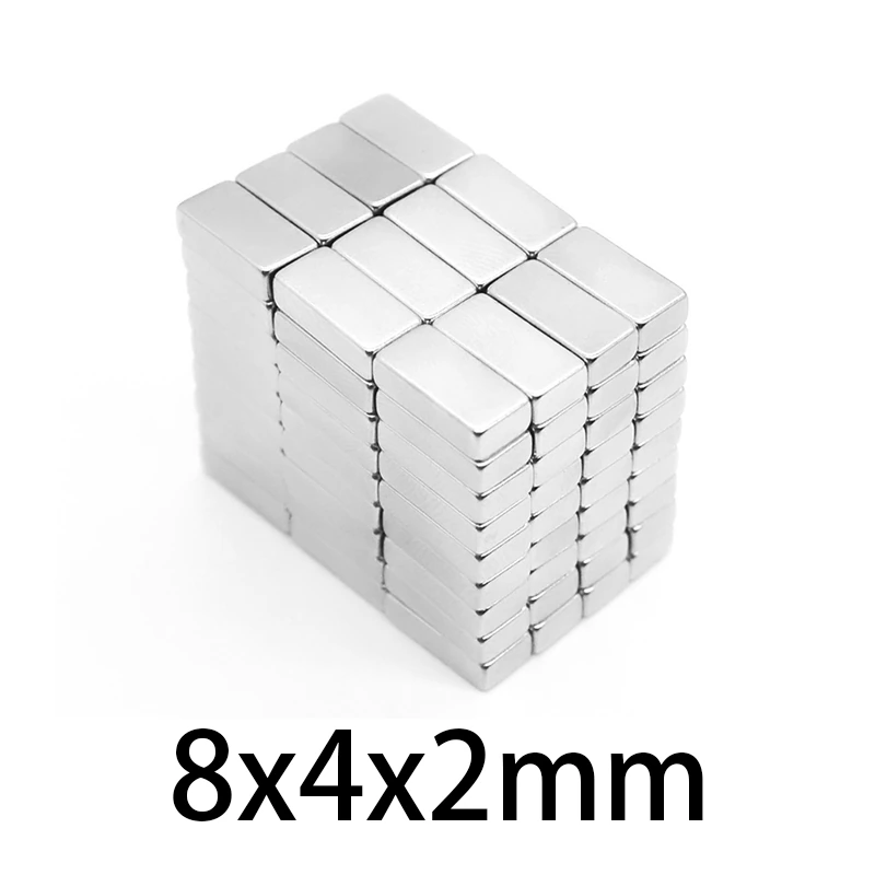 20-500PCS 8x4x2mm Square Search Magnet 8mmx4mmx2mm Permanent Neodymium Magnet Strong 8*4*2mm Small Block Strong Magnet 8*4*2