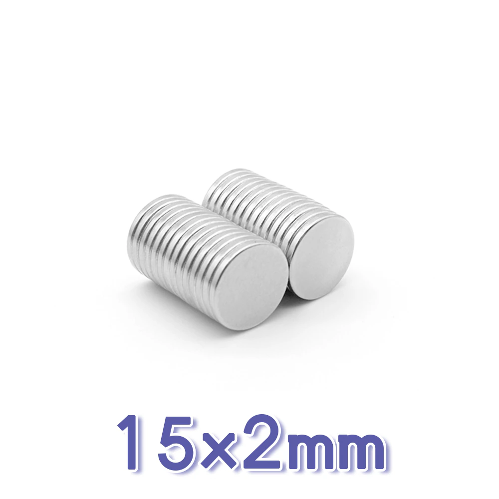 5/10/20/50/100/150PCS 15×2 Neodymium Disc Magnets 15mmx2mm Permanent Small Round Magnet 15x2mm Thin Search Magnet Strong 15*2