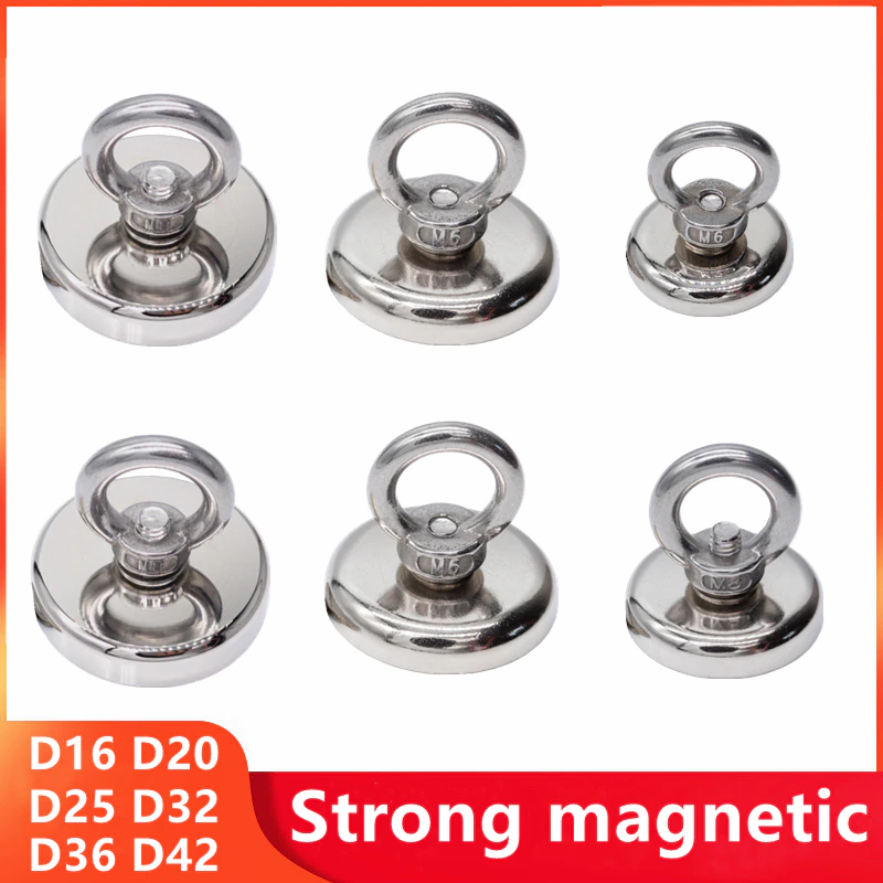 D20 – D42 Search Magnet Strong Neodymium Magnets Fishing Magnetic Rings Super Powerful Salvage Magnets Magnetic Lifting Ring Pot