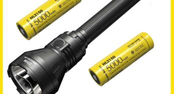 NITECORE MH40S 1500 lumen flashlight, 2 NL2150 batteries are included in the package, support USB charging