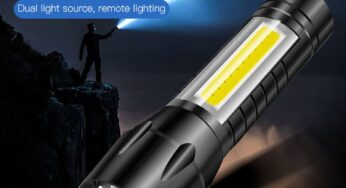 Portable Mini LED Strong Flashlight COB Flashlight 3 Lighting Modes Rechargeable Zoom Built In Battery For Outdoor Camping Light