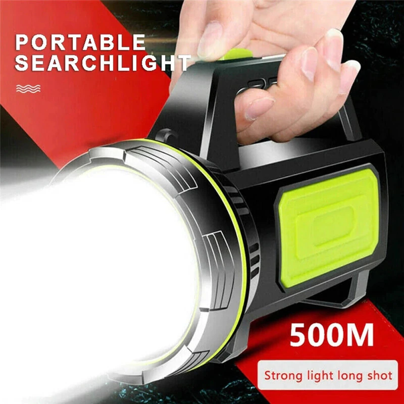 Powerful LED Flashlight Torches Strong Searchlight Waterproof USB Rechargeable Spotlight Long Range Hunting Lamp With Side Light post thumbnail image