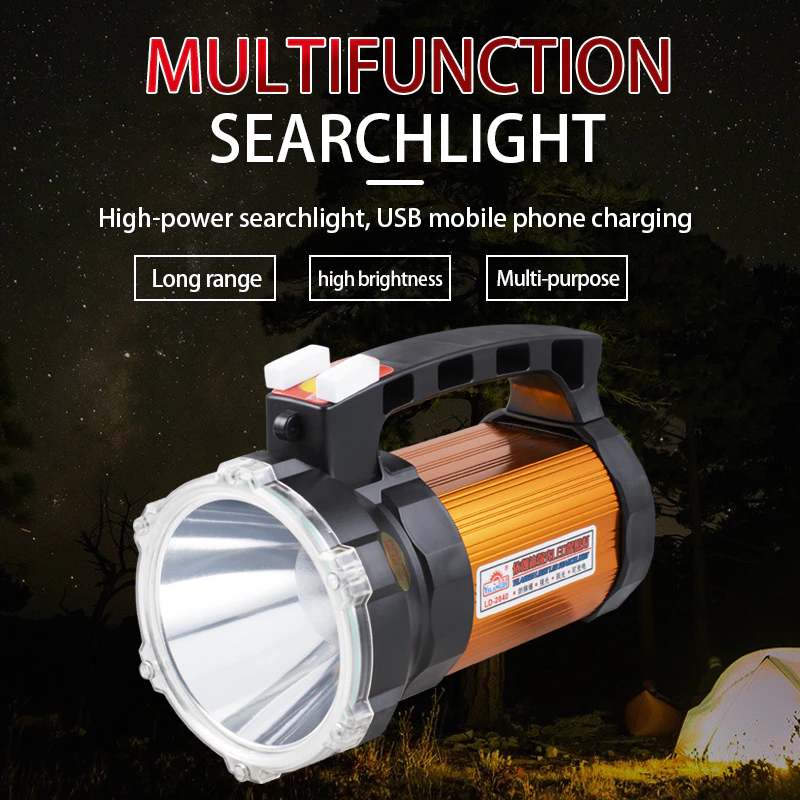 YILANDI Outdoor High Power Torch Rechargeable Spotlight LED Searchlight Handheld Lamp Search Light