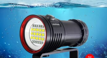 LetonPower Diving light Underwater scuba diving Lighting 100m Waterproof Type-C charging Torch For Photography Video Fill Light
